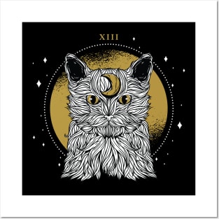 Moon Cat Posters and Art